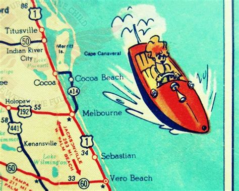 MAP Cocoa Beach Florida on Map